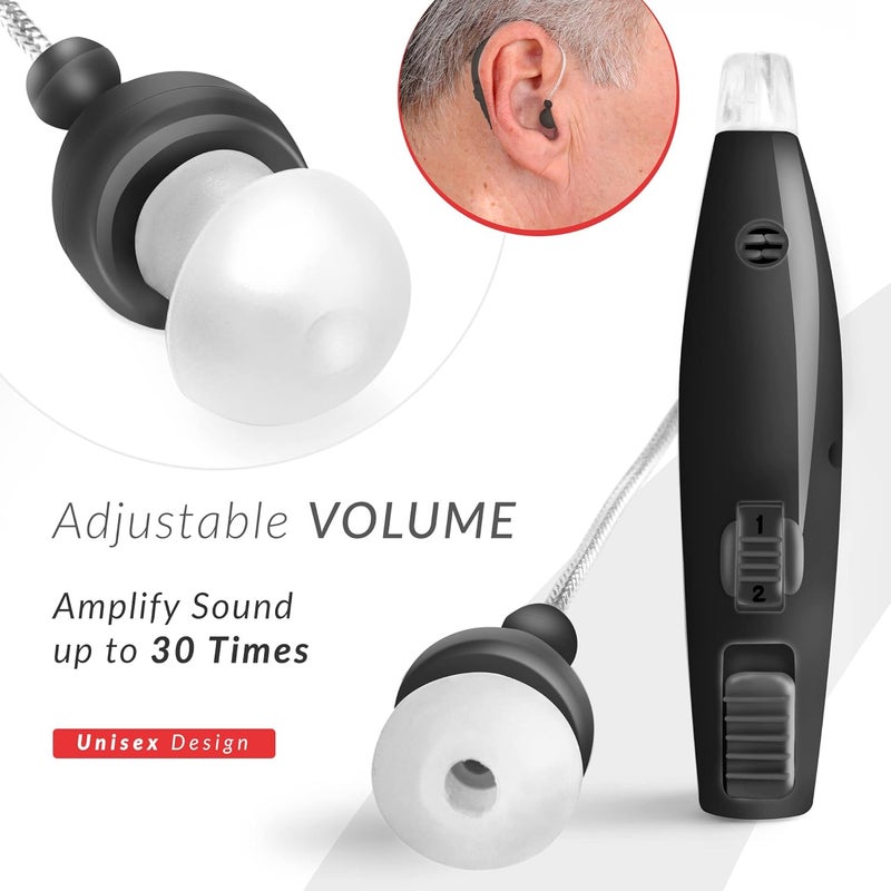 MSA 30X MSA PRO Sound Amplifier, Amplifies Sound by 30 Times, Up to 20 Hours Continuous Use, Lightweight, Nearly Invisible, Adjustable Volume, Fast Charging, Black, 1ct - Image 5
